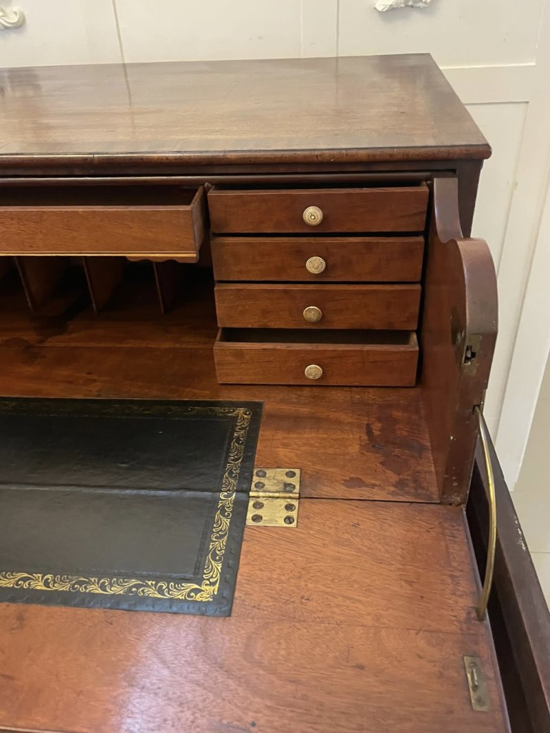Antique George III Quality Figured Mahogany Secretaire Desk/Cabinet - Image 16